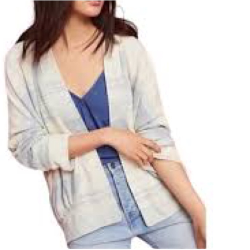 Akemi + kin cardigan stripe Anthropologie pockets knit blue cream